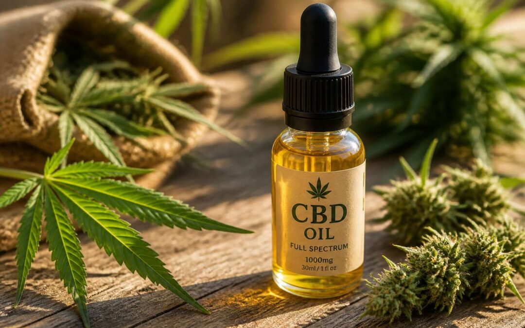 CBD oil made from organic hemp; benefits and uses explained.